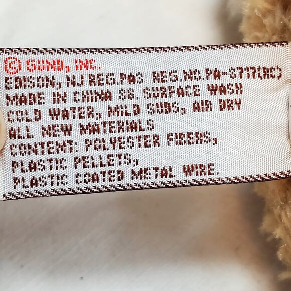 Vtg Gund Just Abunny Stuffed Rabbit Animal 12" Tan Animalcore Large Plush - Picture 8 of 9